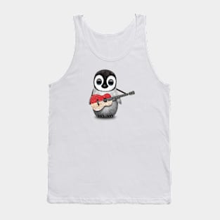 Baby Penguin Playing Indonesian Flag Guitar Tank Top